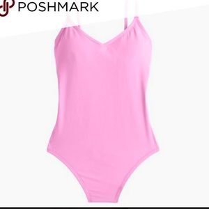 Pink one piece j crew swimsuit